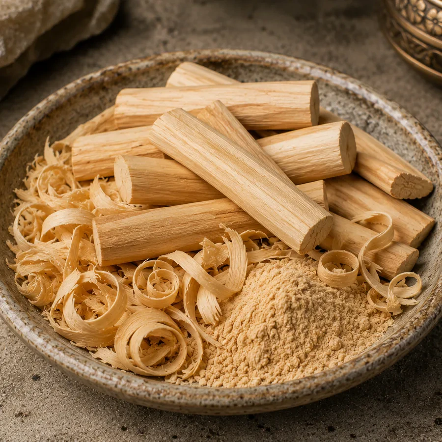 Sandalwood curls and powder
